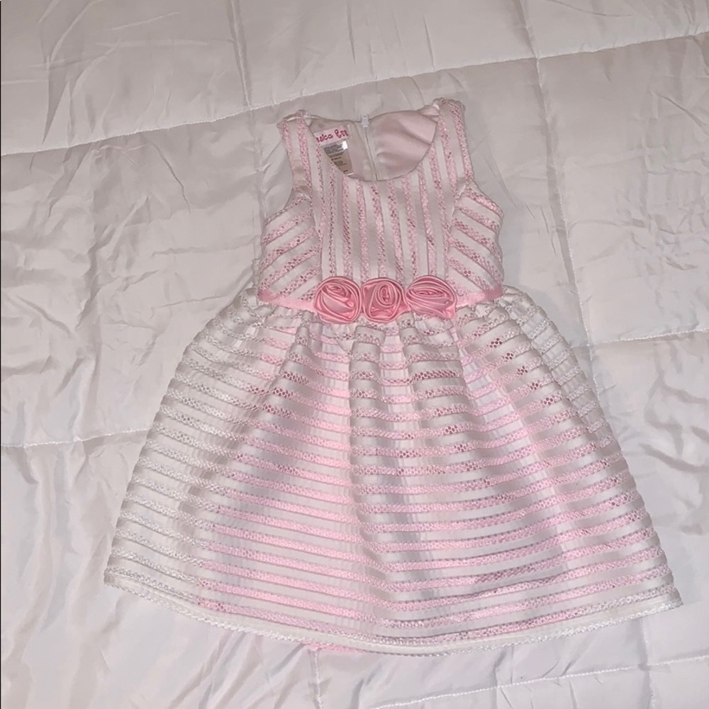 Jessica Ann White & Pink lace Dress